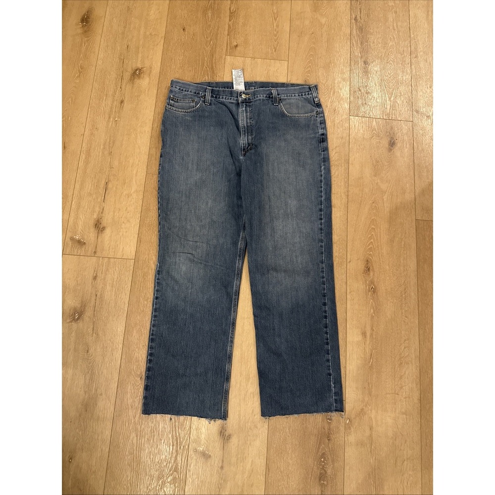 Carhartt Men's Relaxed Fit Jeans 42x34 Blue‎ Denim Workwear Heavy Duty